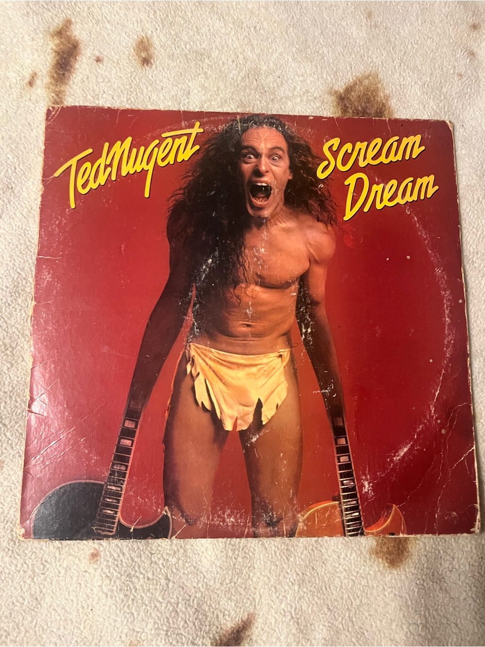 Ted Nugent Scream Dream Vinyl Album - Red Cover with Yellow Text